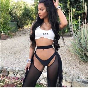 Black Festival Sheer Chap Pants